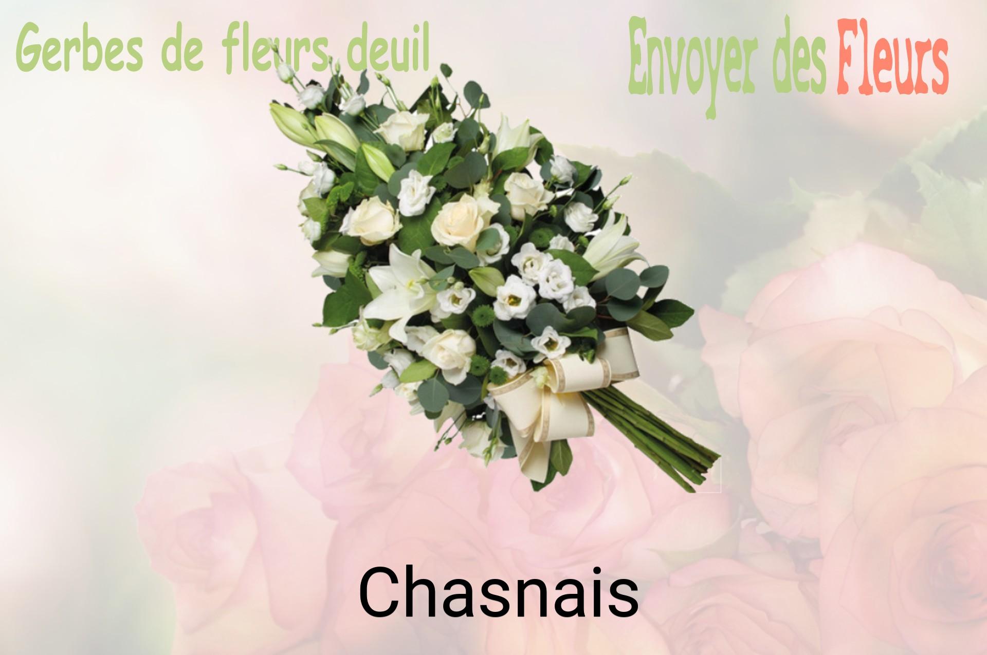 Gerbe de fleurs de deuil livrée à Chasnais